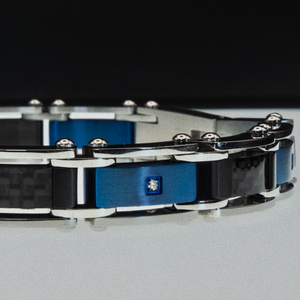 Diamond Blue Carbon Fiber Bracelet