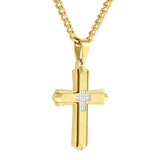 Beveled Edge Cross Pendant