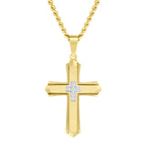 Beveled Edge Cross Pendant