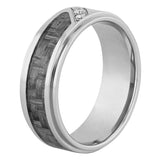 CARBON FIBER BAND WITH DIAMONDS