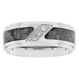 CARBON FIBER BAND WITH DIAMONDS