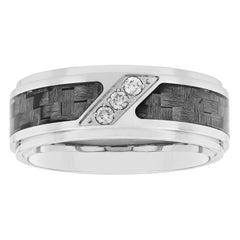 CARBON FIBER BAND WITH DIAMONDS