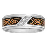 CARBON FIBER BAND WITH DIAMONDS