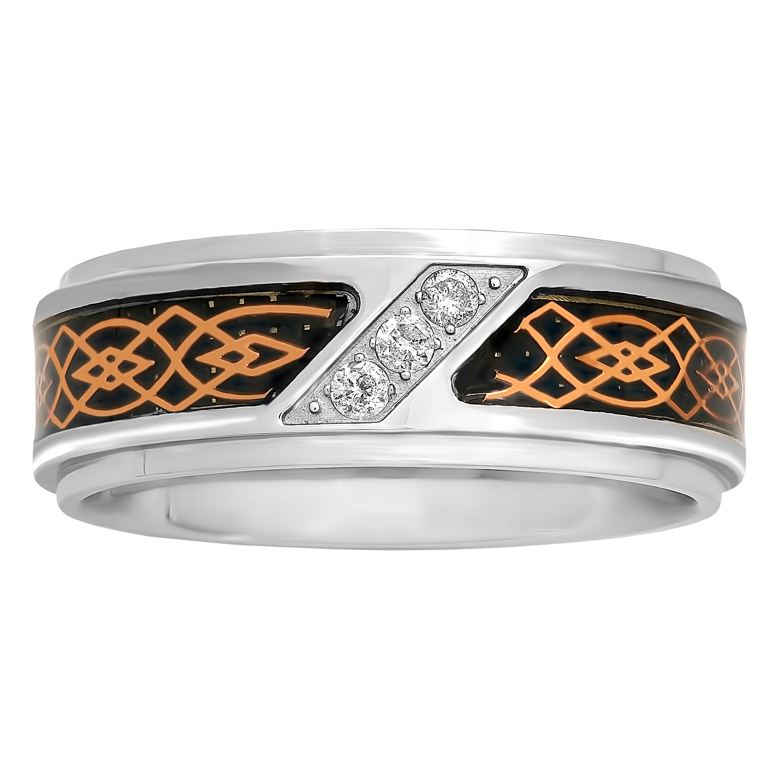 CARBON FIBER BAND WITH DIAMONDS