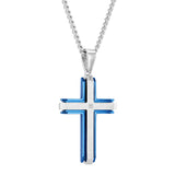 Brushed Two-Tone Cross Pendant
