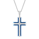 Brushed Two-Tone Cross Pendant