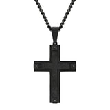 BLACK DIAMOND & FORGED CARBON FIBER CROSS PENDANT