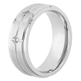 STEP EDGE BAND WITH DIAMONDS