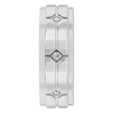 STEP EDGE BAND WITH DIAMONDS