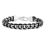 BEVELED CURB BRACELET & CHAIN SET