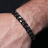 BEVELED CURB BRACELET & CHAIN SET