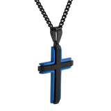 TWO-TONE LAYERED CROSS PENDANT