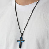 TWO-TONE LAYERED CROSS PENDANT