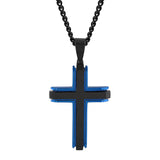 TWO-TONE LAYERED CROSS PENDANT