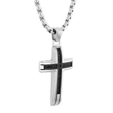 1/4CTW BLACK DIAMOND CROSS PENDANT