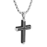 1/6CTW BLACK TWO-TONE CROSS PENDANT