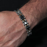 DIAMOND ACCENT CARBON FIBER BRACELET