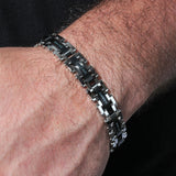 1/6CTW DIAMOND LAYERED LINK BRACELET