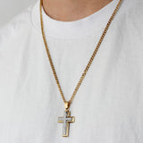 DIAMOND ACCENT CROSS PENDANT