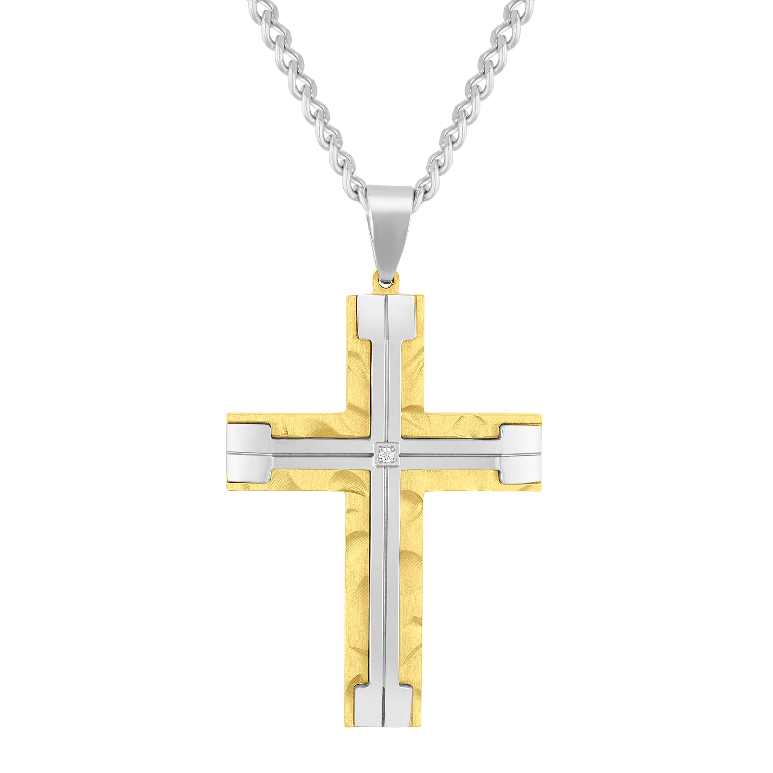 Silver & Gold/ White Diamond