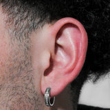 1/6CTW DIAMOND HUGGIE HOOP EARRINGS