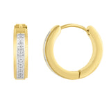 1/6CTW DIAMOND HUGGIE HOOP EARRINGS