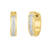 1/6CTW DIAMOND HUGGIE HOOP EARRINGS