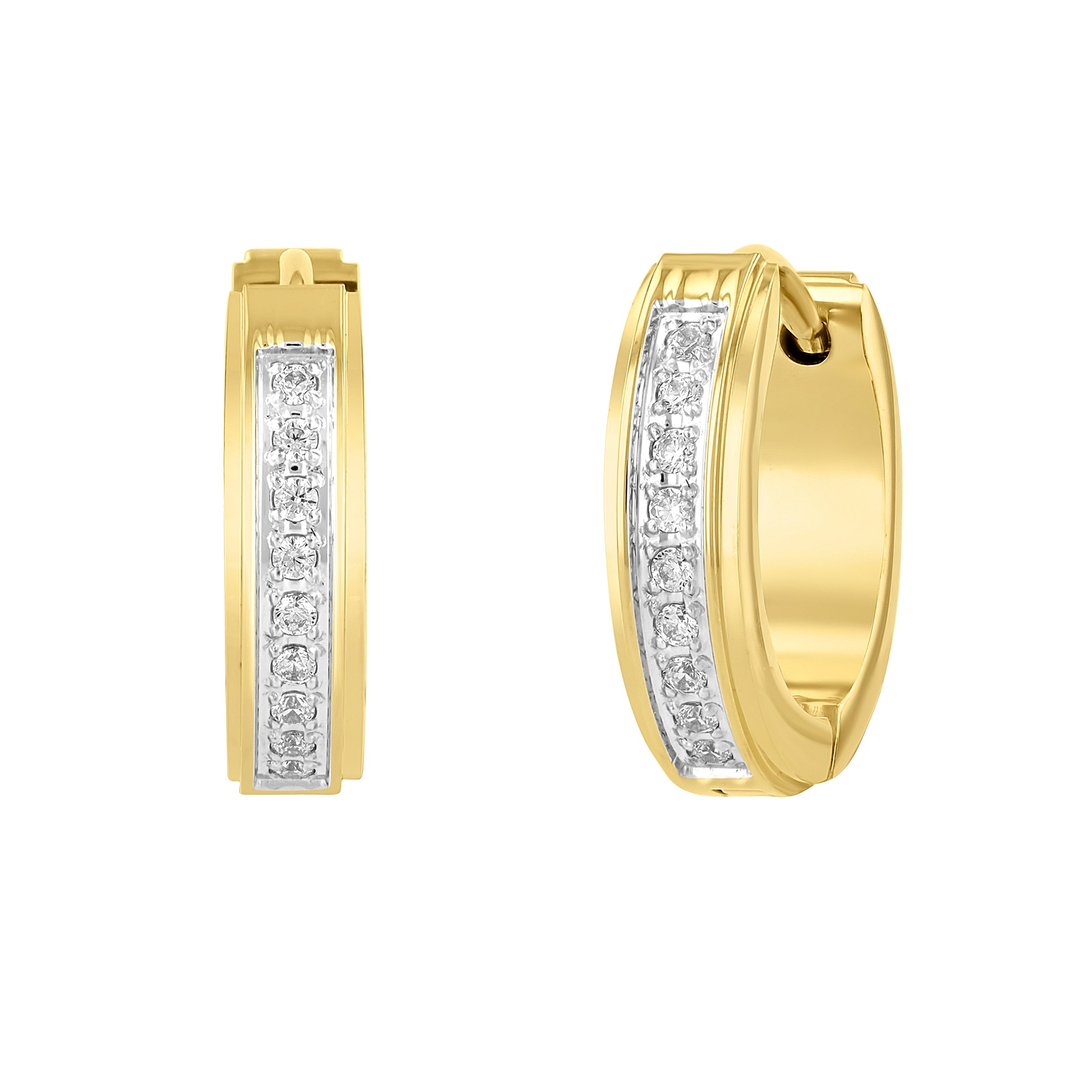 1/6CTW DIAMOND HUGGIE HOOP EARRINGS