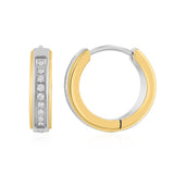 1/6CTW DIAMOND HUGGIE HOOP EARRINGS