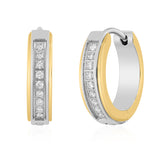 1/6CTW DIAMOND HUGGIE HOOP EARRINGS