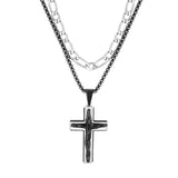 LAYERED CROSS NECKLACE
