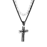 LAYERED CROSS NECKLACE