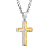 TWO-TONE ACCENT CROSS PENDANT
