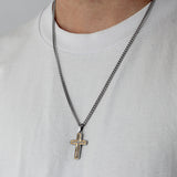 TWO-TONE ACCENT CROSS PENDANT