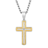 TWO-TONE ACCENT CROSS PENDANT
