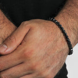 GEOMETRIC HEMATITE BOLO BRACELET