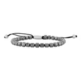 GEOMETRIC HEMATITE BOLO BRACELET