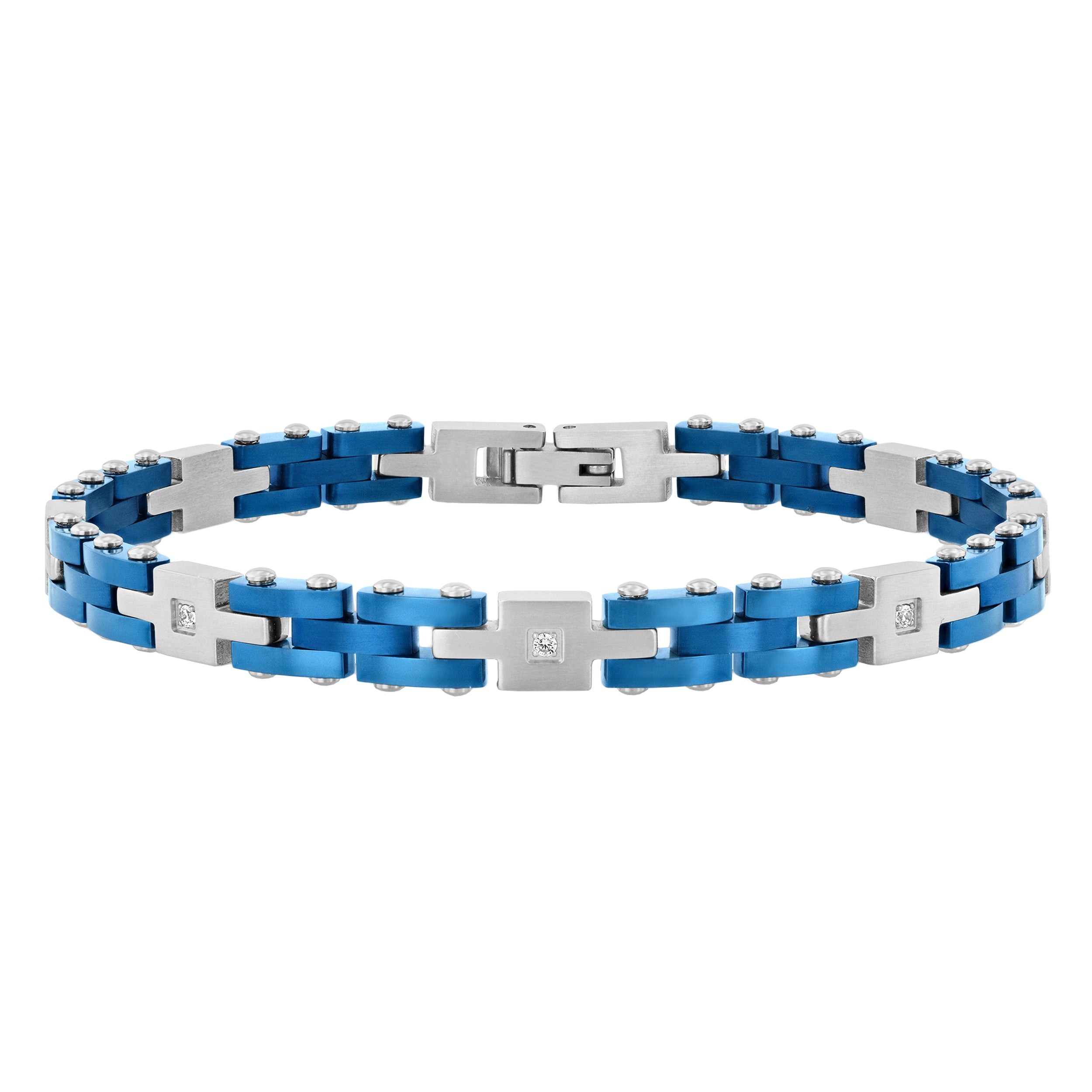 Silver & Black/Blue Diamond