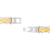 TWO-TONE BAR LINK BRACELET