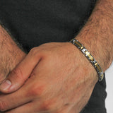 TWO-TONE BAR LINK BRACELET