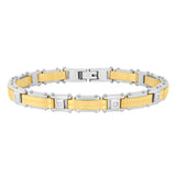 TWO-TONE BAR LINK BRACELET