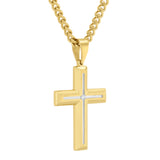 BEVELED EDGE CROSS PENDANT