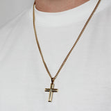 BEVELED EDGE CROSS PENDANT