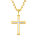 BEVELED EDGE CROSS PENDANT
