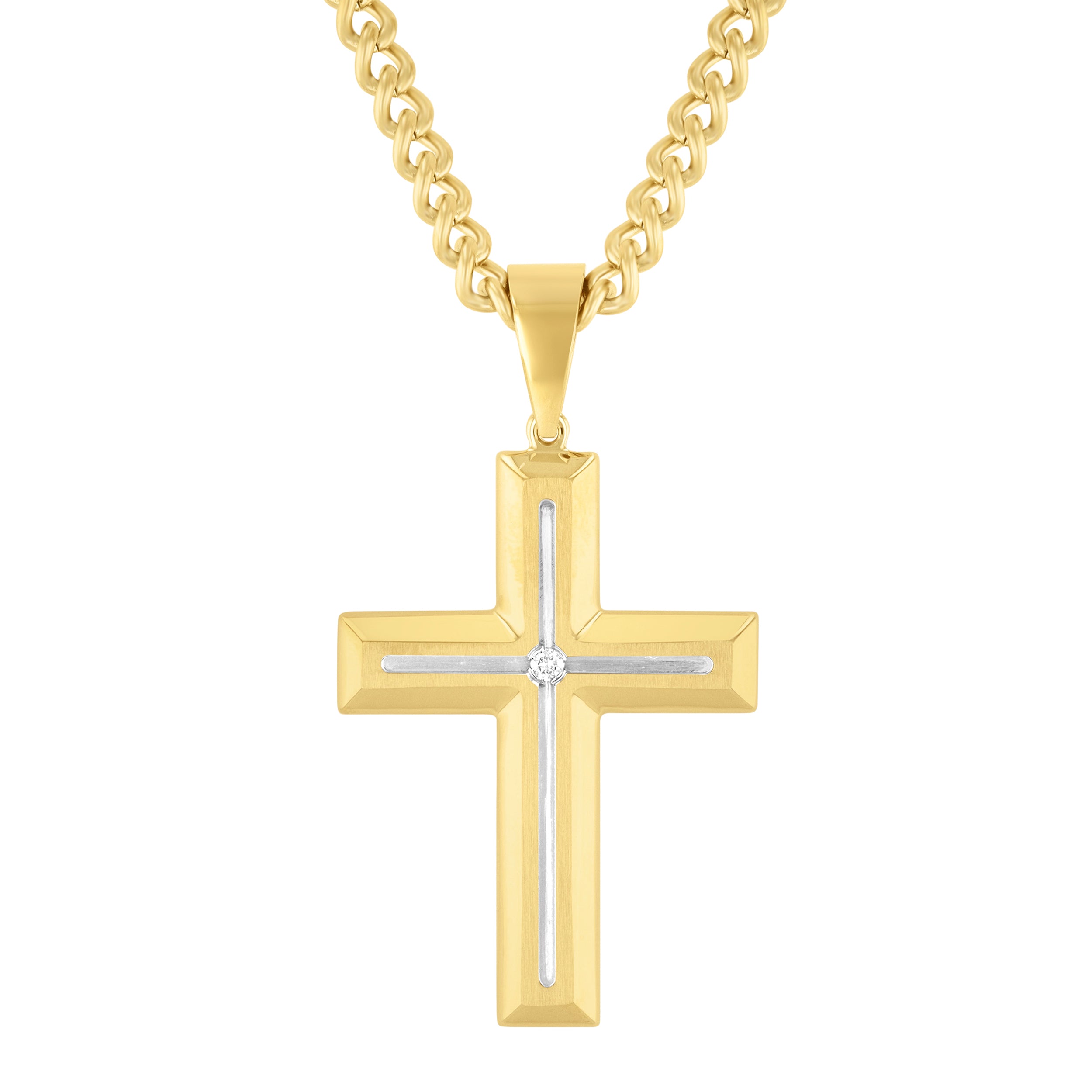 BEVELED EDGE CROSS PENDANT
