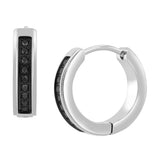 1/6CTW DIAMOND HUGGIE HOOP EARRINGS