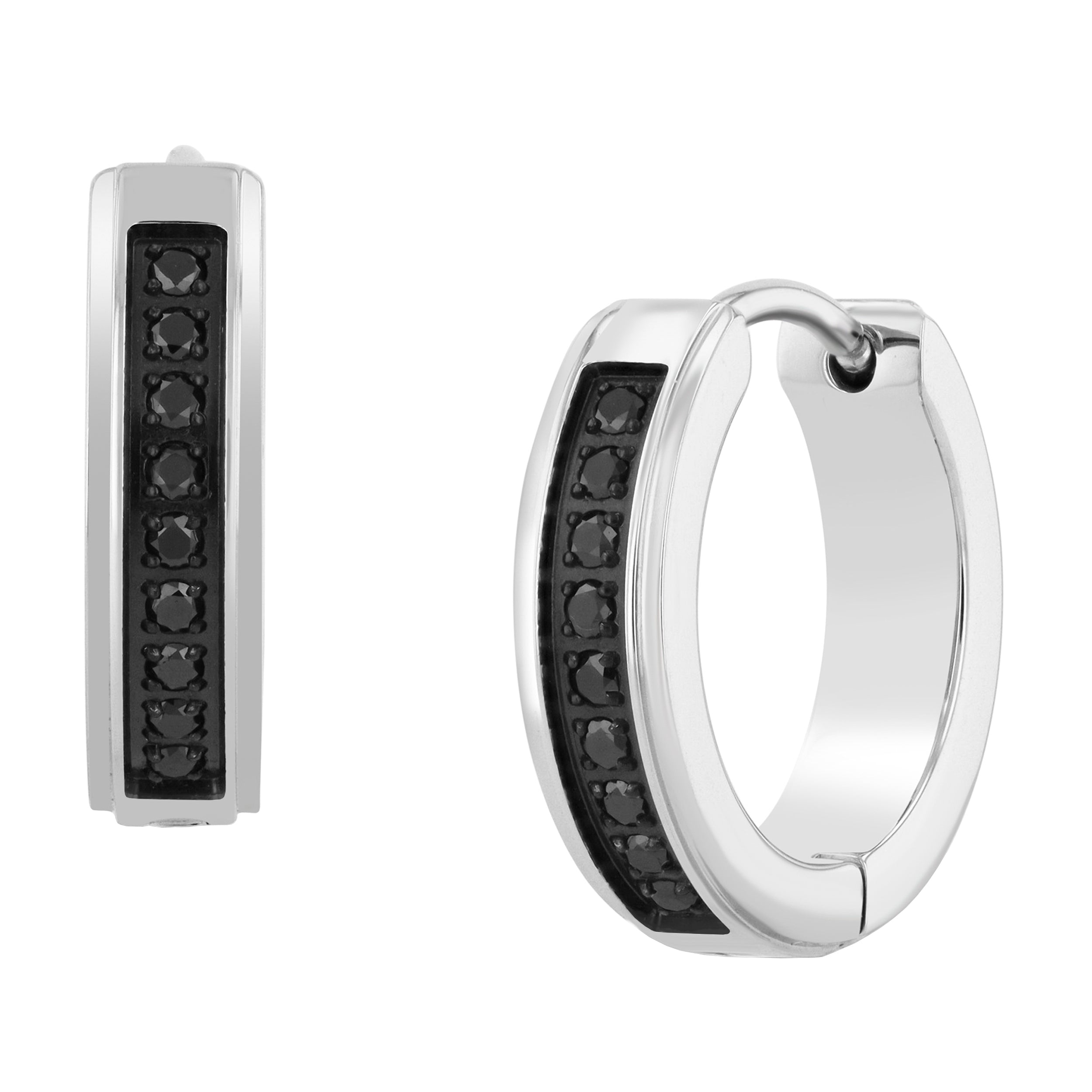 1/6CTW DIAMOND HUGGIE HOOP EARRINGS