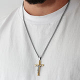 TWO-TONE CLASSIC CROSS PENDANT