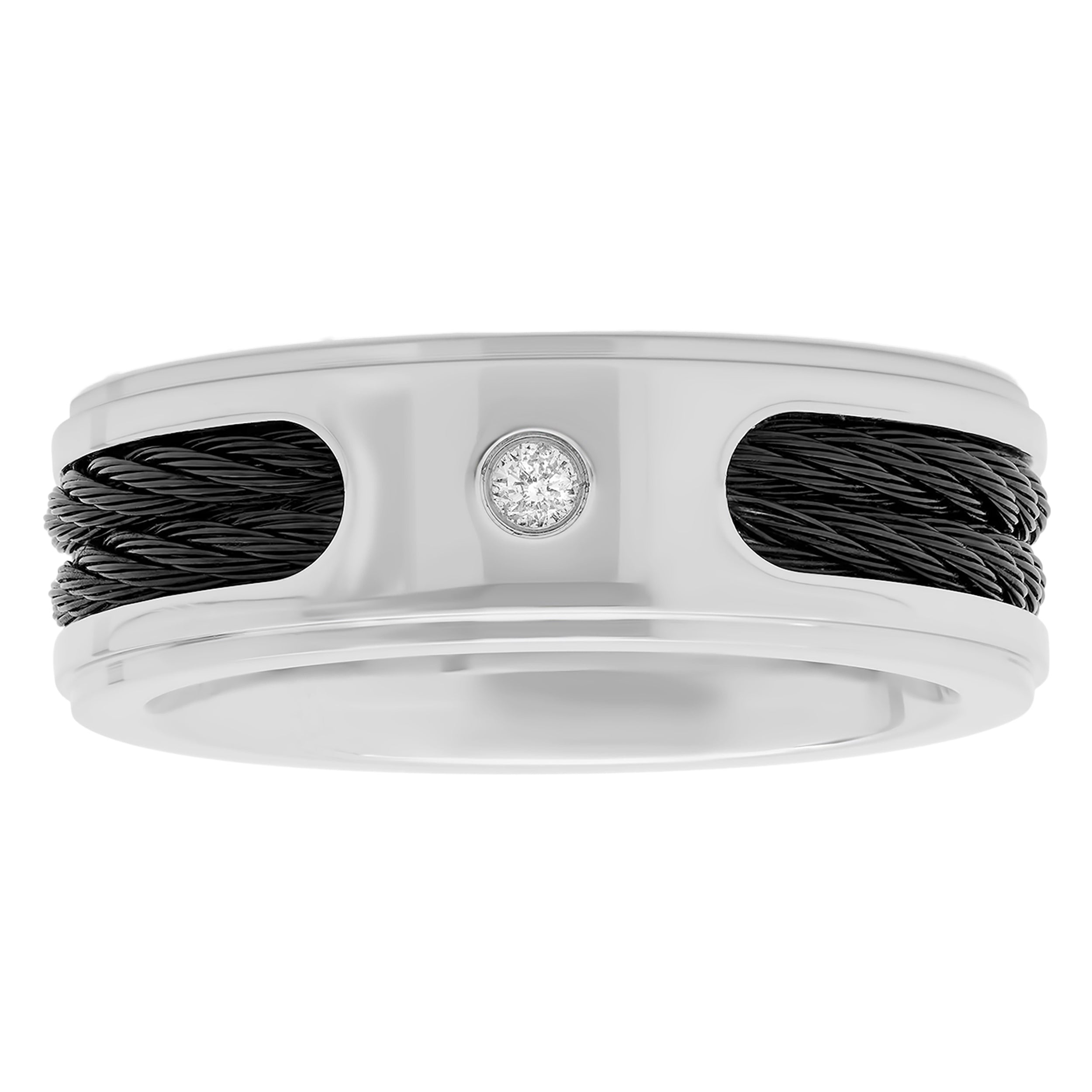 CARBON FIBER BAND WITH DIAMONDS