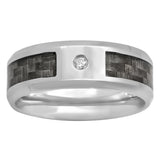 CARBON FIBER BAND WITH DIAMONDS